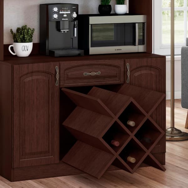 Espresso buffet discount with wine rack