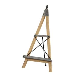 Light Brown Metal Easel with Foldable Stand