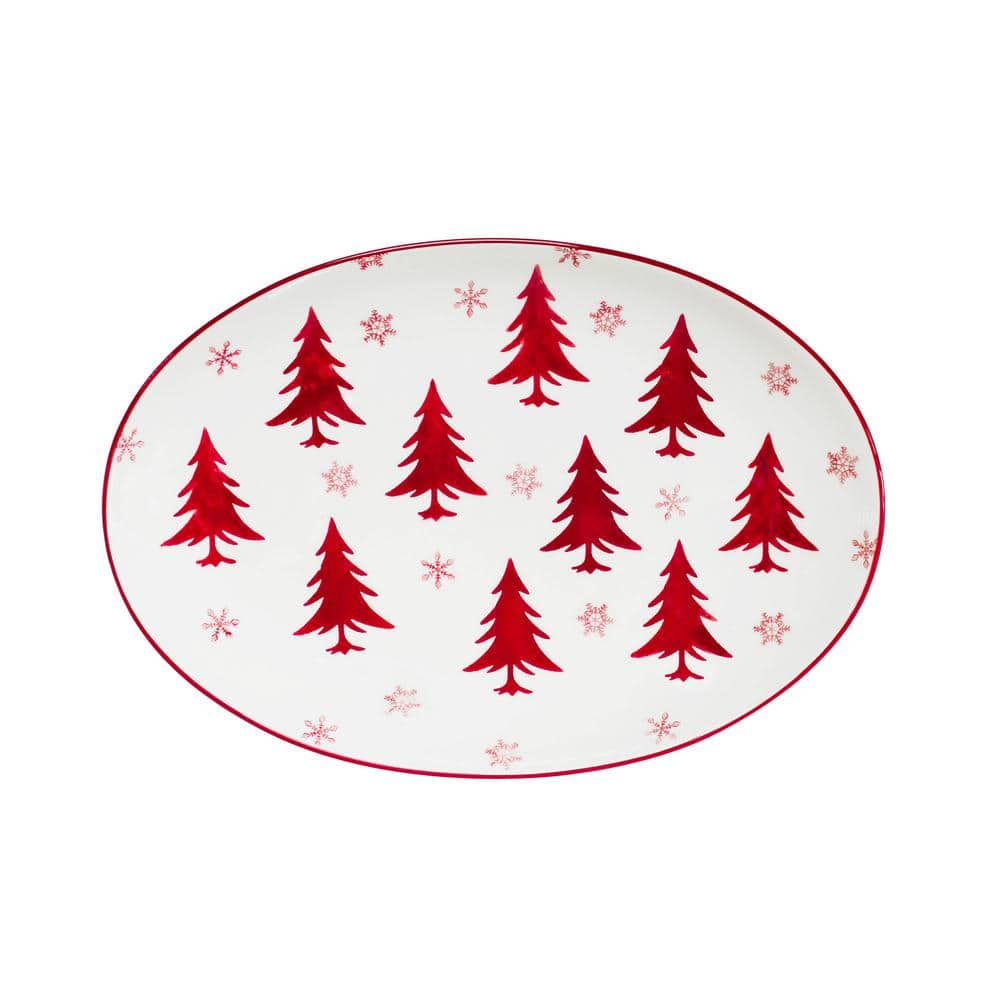 Euro Ceramica Winterfest Oval Platter