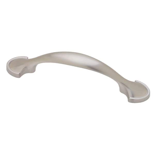 Liberty 3 in. (76 mm) Center-to-Center Satin Nickel Half-Round Foot Drawer Pull