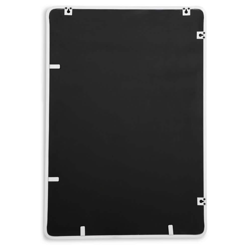 White Rectangular Contemporary Metal Frame Accent Mirror