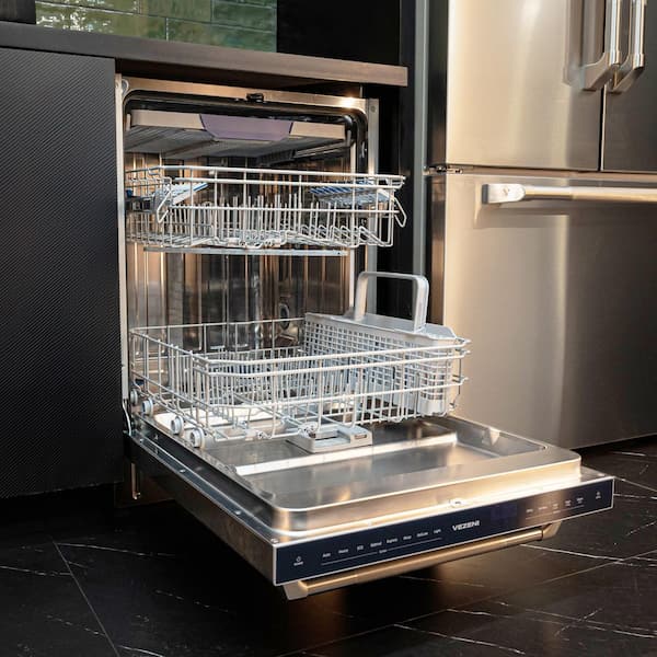 24 in. Premium Top Control 8-Cycle Standard Built-in Dishwasher with 3rd Rack in Stainless Steel