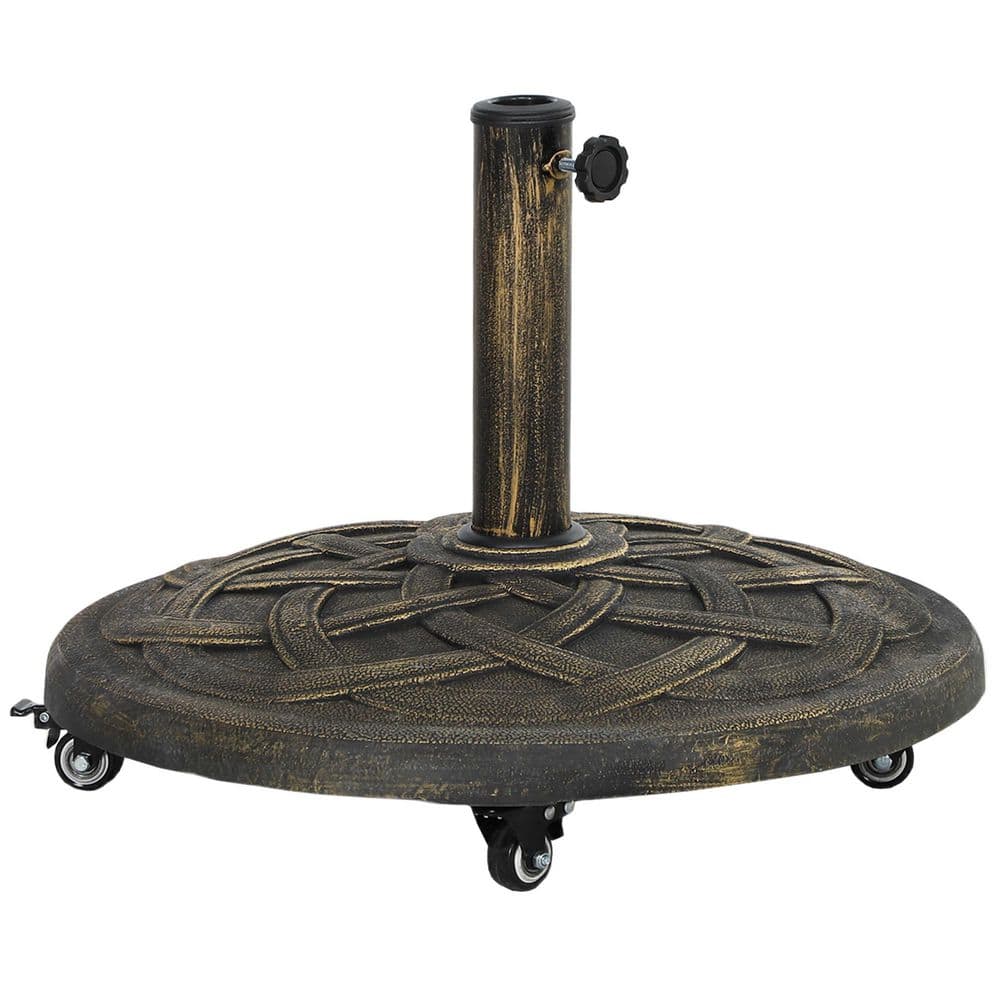 44 lb. Resin Patio Umbrella Base with Wheels, Patio Umbrella Holder for 1.3