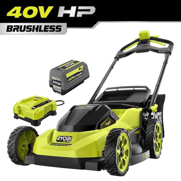 40V HP Brushless 20" Cordless Electric Battery Multi-Blade Walk Behind Self-Propelled Lawn Mower-8.0Ah Battery & Charger