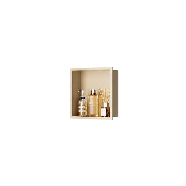 Simple Project 12 in. W x 12 in. H x 4 in. D Shower Niche, Wall Niche Stainless Steel, Recessed Niche Shower in Matte Gold