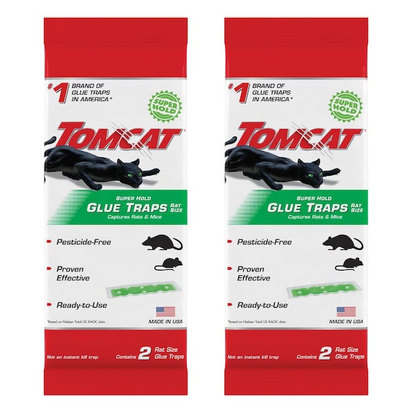 TOMCAT Super Hold Glue Traps Rat Size, Ready-to-Use Rat, Mouse, Snake ...