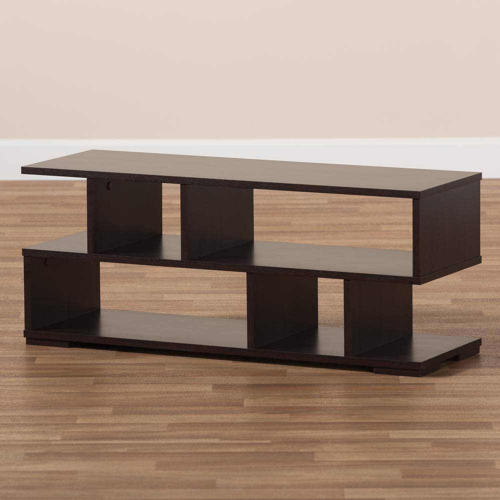 Arne Contemporary Dark Brown Engineered Wood TV Stand