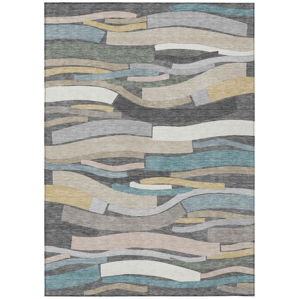 Chantille Machine Washable Indoor/Outdoor Abstract ACN2776 Gray 10 ft. x 14 ft. Area Rug