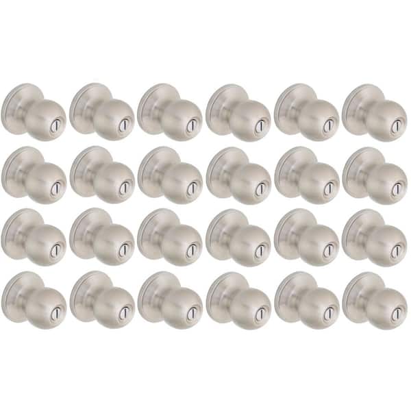 Ball Satin Nickel Bed/Bath Door Knob 24-Pack