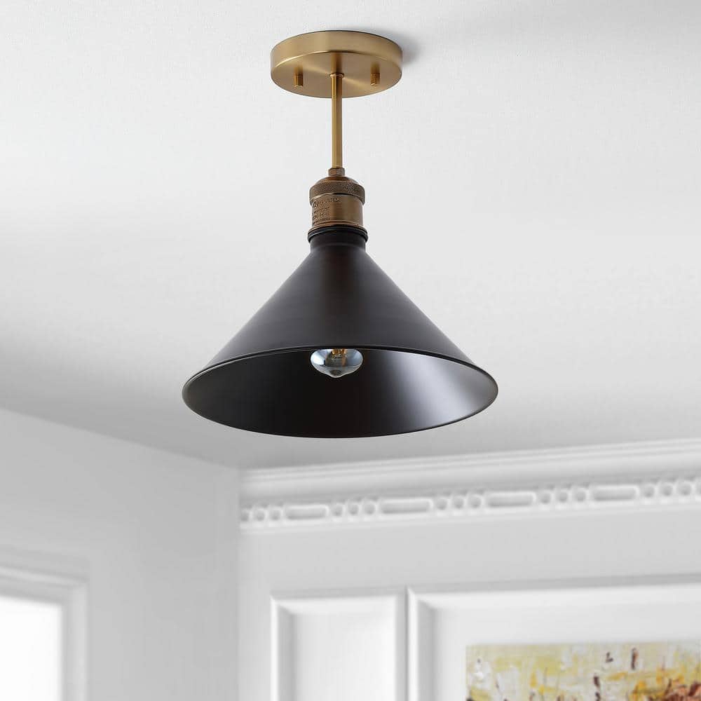 Nick 11" Oil Rubbed Bronze LED Drum Ceiling Light