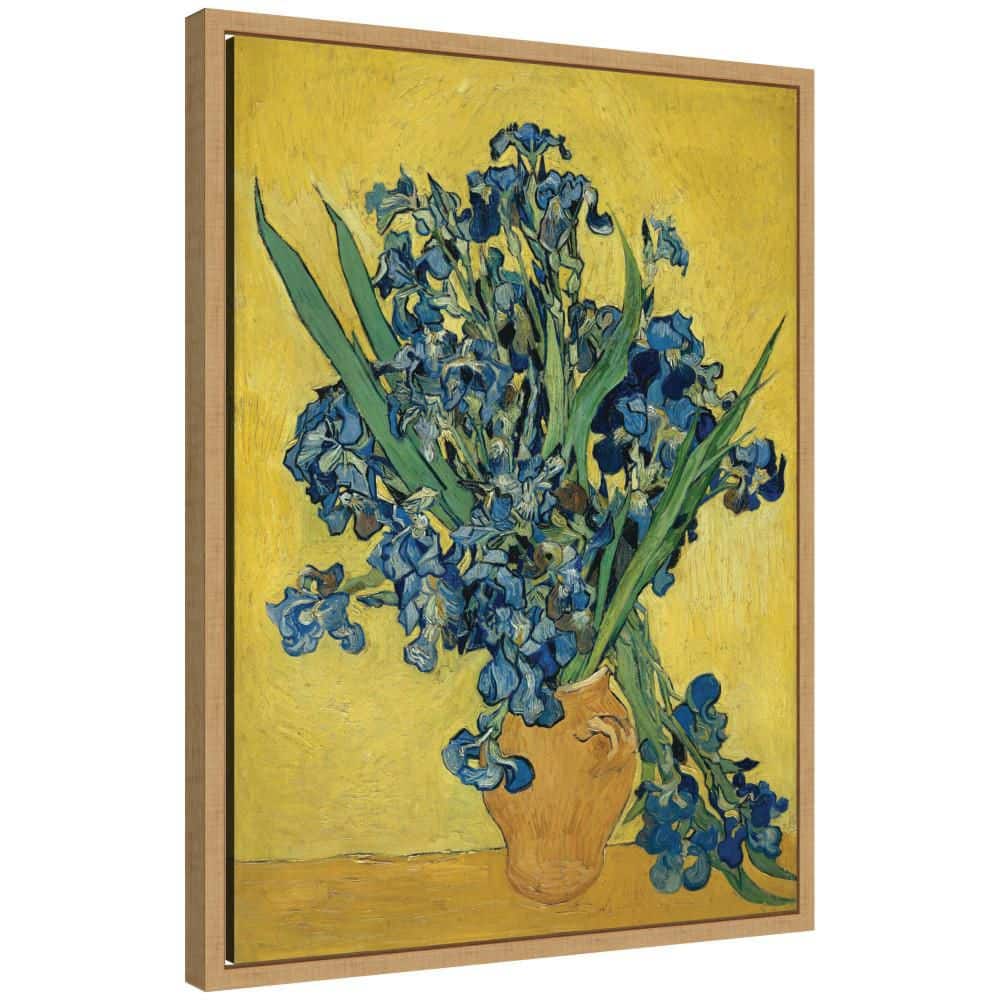 "Sylvie ""Irises 1890 Vincent Van Gogh"" by Nostalgia Prints Flowers Framed Canvas Art Print 24 in. x 18 in." price history on PriceWatchPro