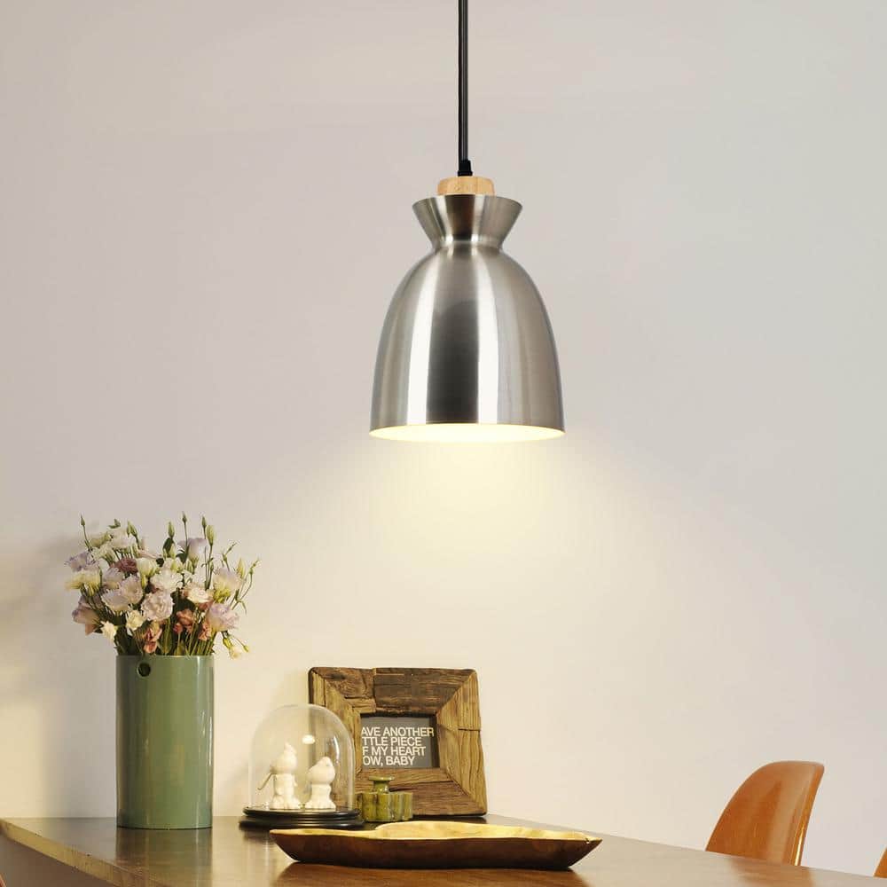TOZING 1-Light Modern Indoor Metal Oval Shade Nickel Farmhouse