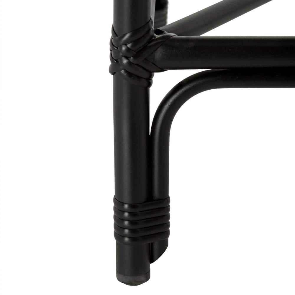 Tilden Black and White Rattan Indoor/Outdoor Bar Stool