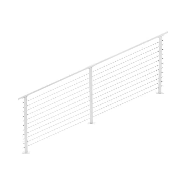 12 ft. Stair Cable Railing, White