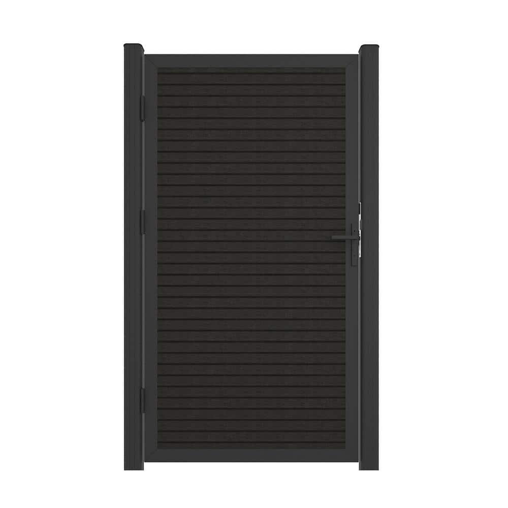 38.25 in. x 71.62 in. UltraEasy Indian Ebony Composite Board-on-Board Fence Gate Kit with Black Frame price history on PriceWatchPro