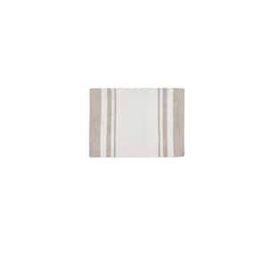 Taupe 20 in. x 30 in. Spa Cotton Reversible Bath Mat Rug