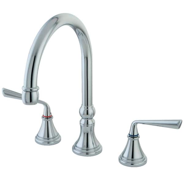 Silver Sage 2-Handle Deck Mount Standard Kitchen Faucet in Polished Chrome