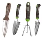 4-Piece Digging, Transferring, and Cultivating Garden Tool Set for Indoor and Outdoor Planters and Garden Beds