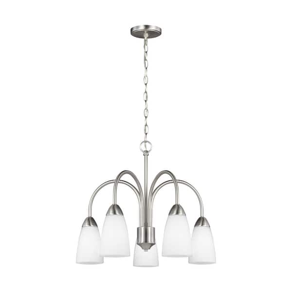 Generation Lighting Seville 5-Light Brushed Nickel Transitional Modern Hanging Chandelier