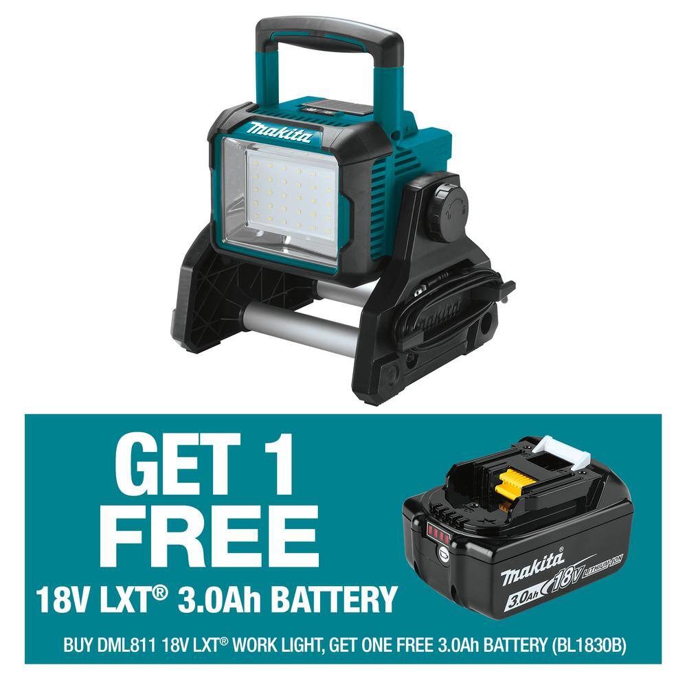 Makita Brandclub 18V LXT Lithium Ion Cordless Corded Work Light Light Only with bonus 18V LXT Lithium Ion Battery Pack 3.0Ah
