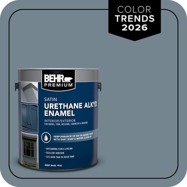 BEHR PREMIUM 1 gal. #N480-5 Adirondack Blue Urethane Alkyd Satin Enamel Interior/Exterior Paint