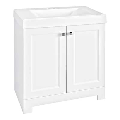 Shaila 30.5 in. W Bath Vanity in White with Cultured Marble Vanity Top in White with White Basin