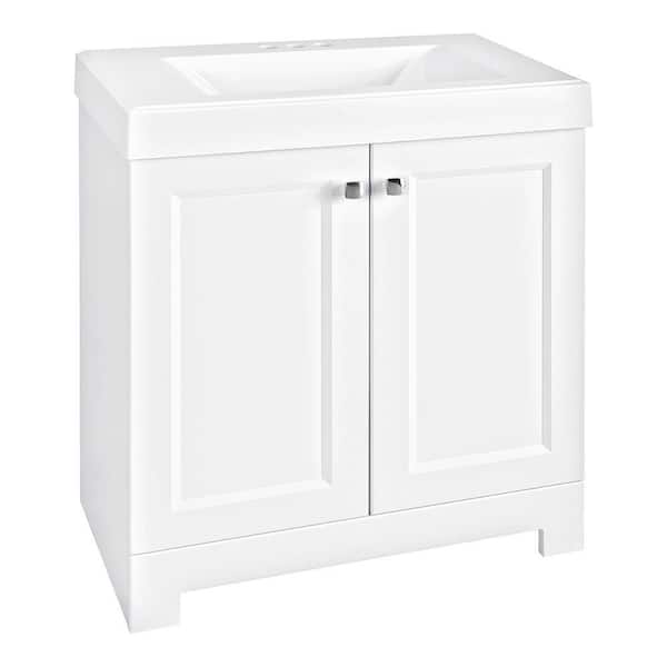 Shaila 30.5 in. W x 16.25 in. D x 35.06 in. H Single Sink Bath Vanity in White with White Cultured Marble Top
