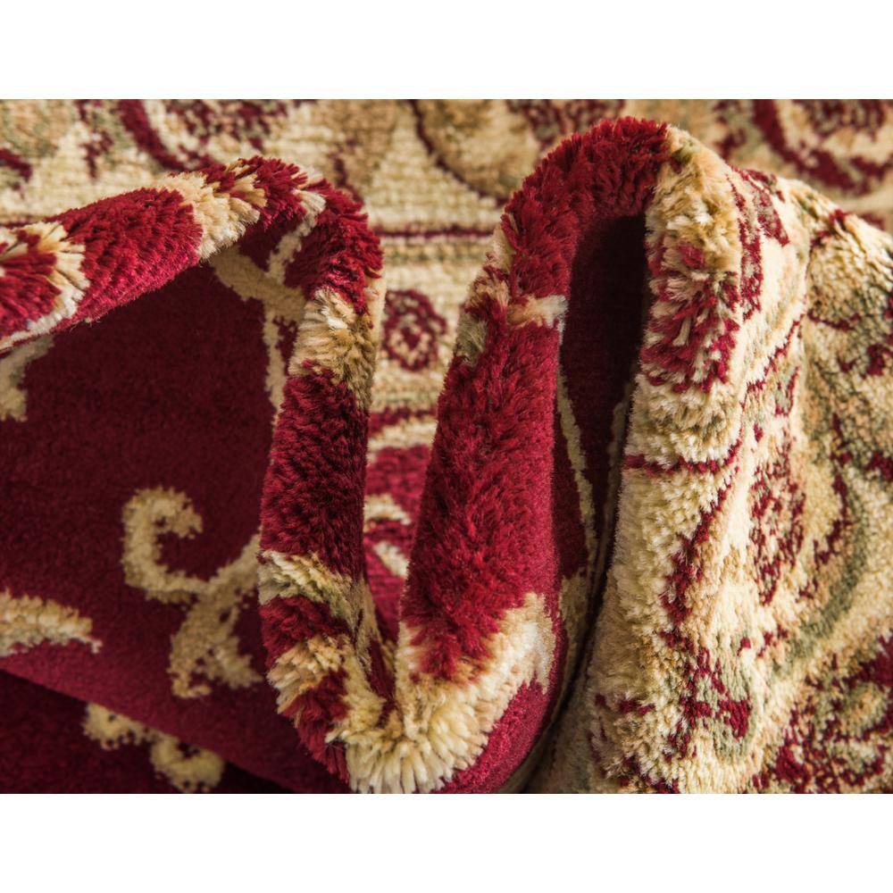 Burgundy Rectangular 9' x 12' Stain-Resistant Synthetic Area Rug