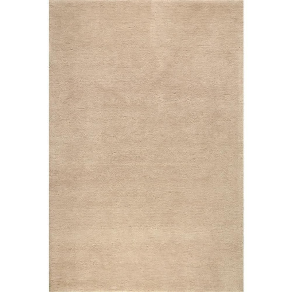 Gaia New Zealand Wool Shag Sand 8 ft. x 10 ft. Indoor Area Rug