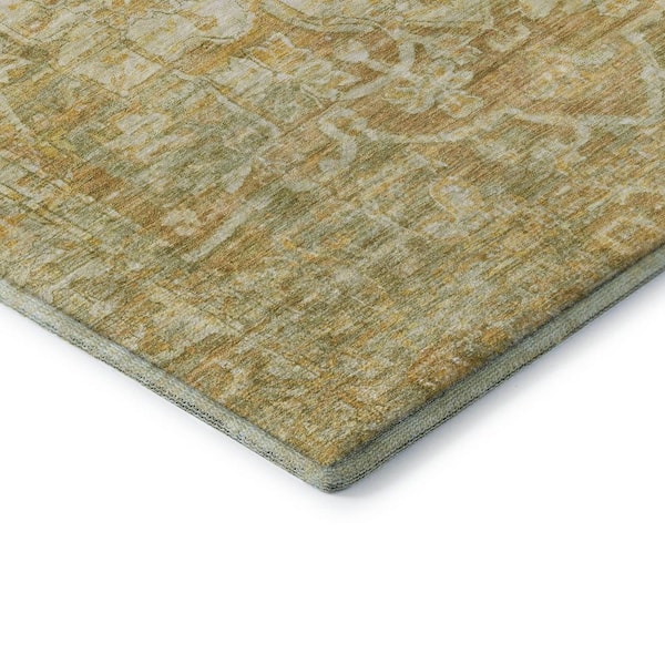 Mayfield Premium Machine Washable Abstract AMF1728 Tan 2 ft. x 3 ft. Area Rug
