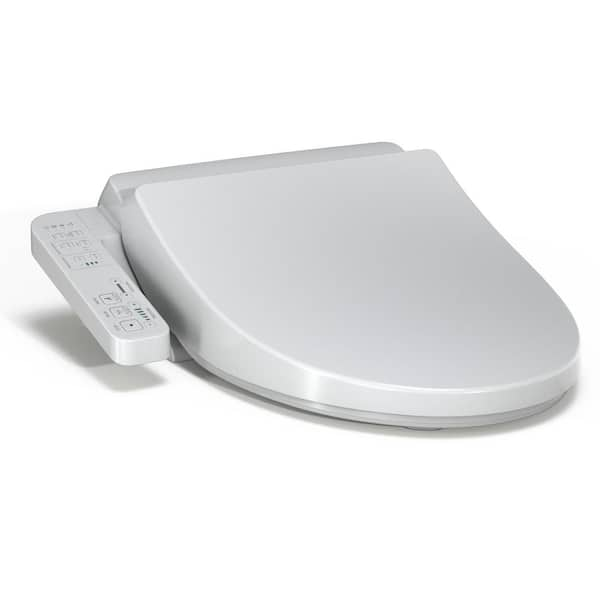 A2 Washlet Electric Heated Bidet Toilet Seat for Elongated Toilet in Cotton  White