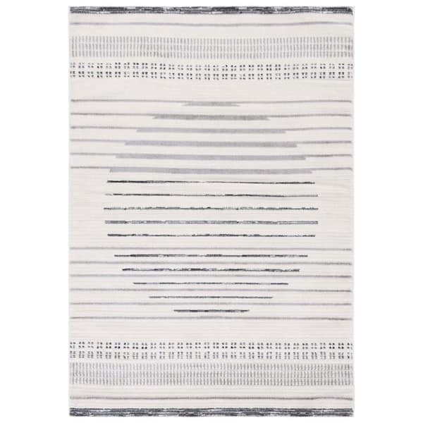 Alamo Ivory/Gray 8 ft. x 10 ft. Modern Geometric Area Rug