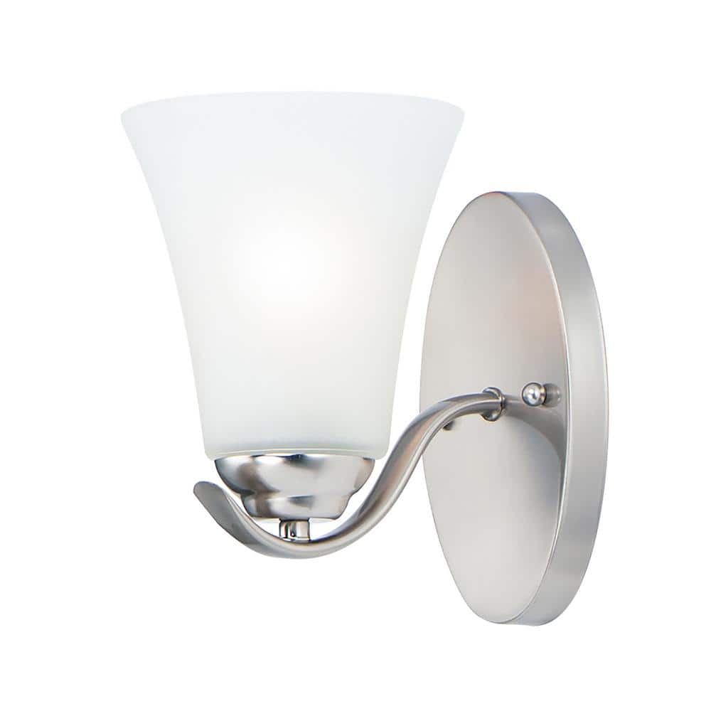 Vital 5.5 in. 1-Light Satin Nickel Wall Sconce Vanity Light price history on PriceWatchPro