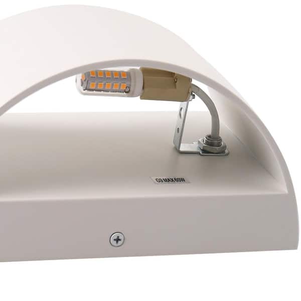 8 in. 1-Light White Modern Lantern Wall Sconce for Living Room and Hallway (2-Pack)