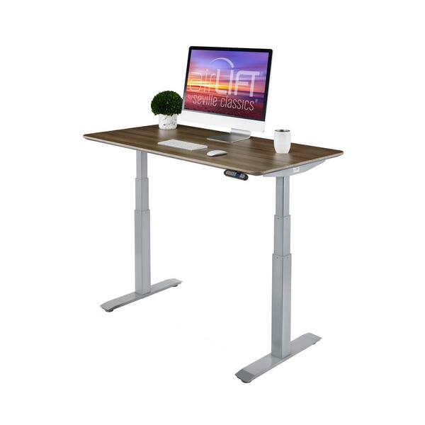 Seville Classics airLIFT 54 in. Rectangular Ash/Gray Standing Desks with Adjustable Height