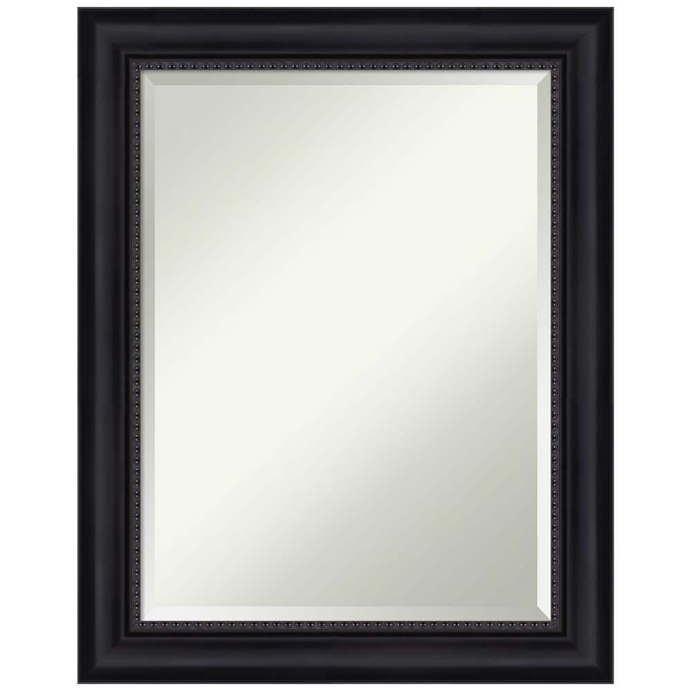 Astor Black Beveled Rectangular Bathroom Wall Mirror 23 x 29 in