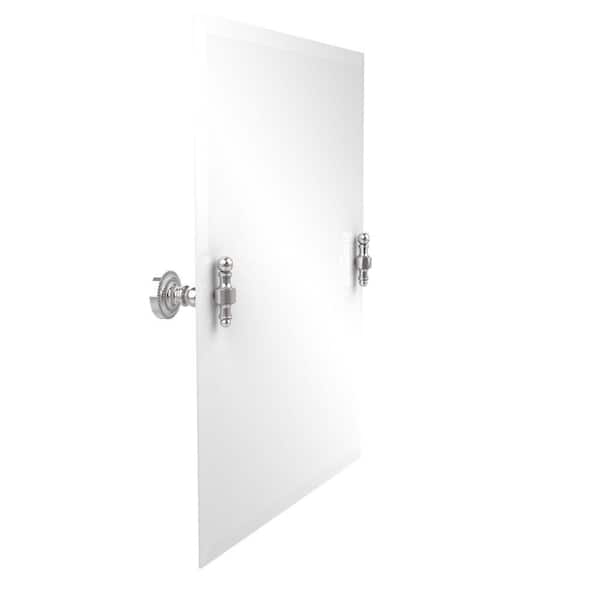 Allied Brass Retro-Dot 21 in. W x 26 in. H Frameless Rectangular Beveled Edge Bathroom Vanity Mirror in Polished Chrome