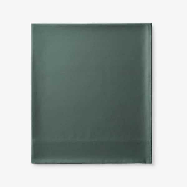 The Company Store Legends Hotel Supima Cotton Wrinkle-Free Extra Deep Olive Green Sateen Oversized Queen Flat Sheet