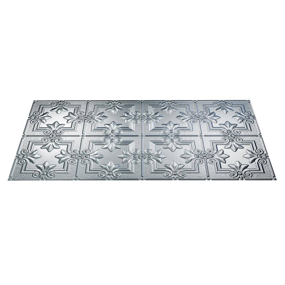 Brushed Aluminum Decorative Vinyl Glue-Up Ceiling Tiles