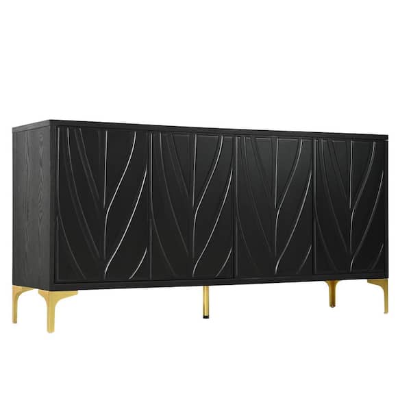 59.84 in. W x 15.91 in. D x 29.72 in. H Bathroom Black Linen Cabinet