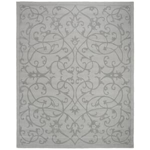 Impressions Gray 8 ft. x 11 ft. Border Area Rug