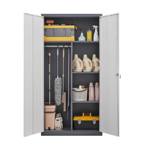 Kahomvis 70.8 in. H Steel Locker with Compartments, Metal Large
