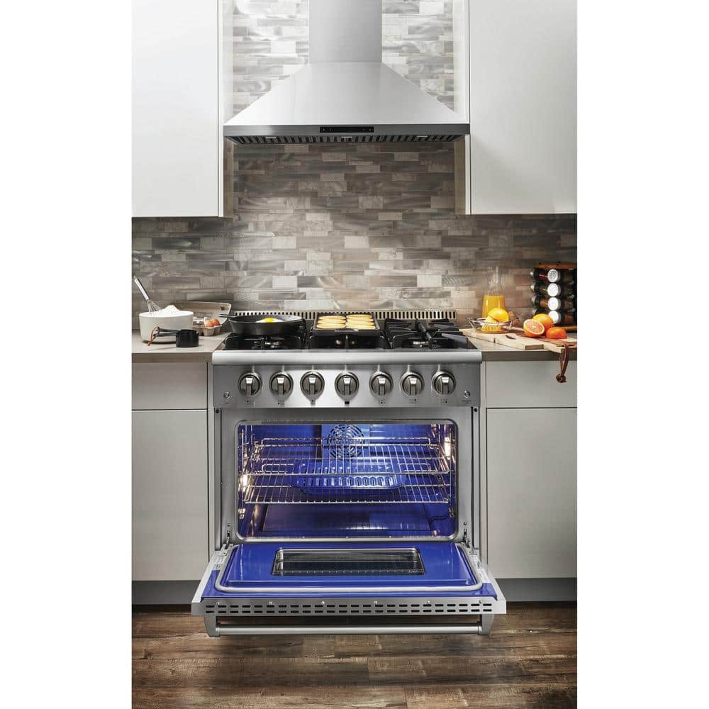 Thor 36" Stainless Steel Dual-Fuel Convection Range with Griddle