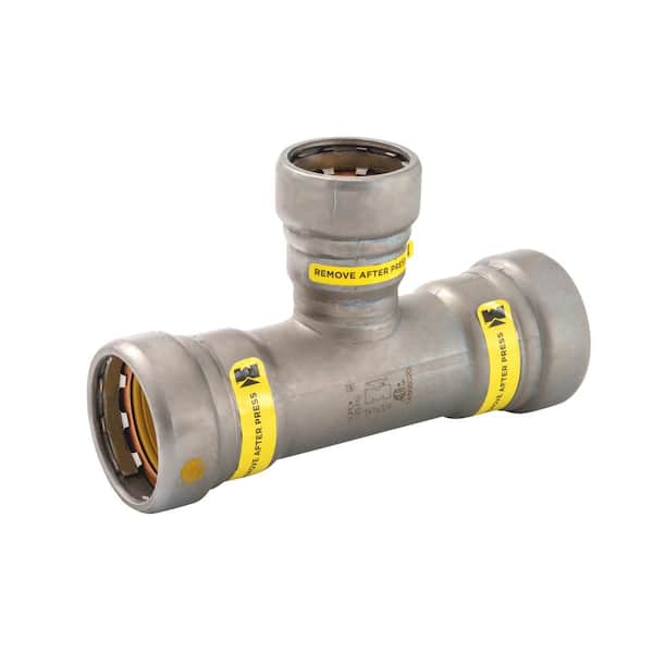 1 in. x 1 in. x 3/4 in. Carbon Steel All Press Reducing Tee Fitting