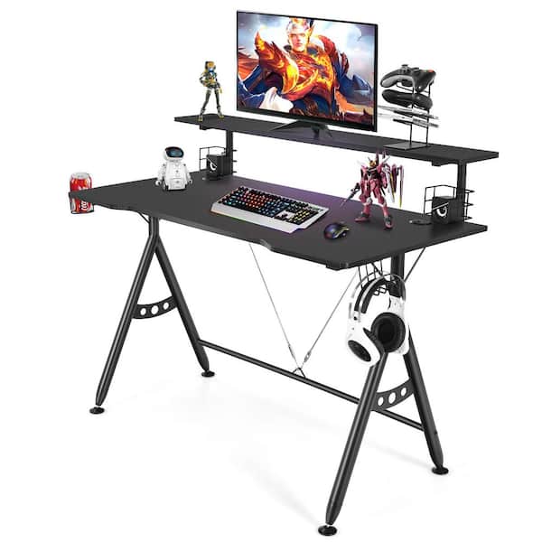 Mr IRONSTONE Gaming Desk Gamer Workstation with Cup Holder and More