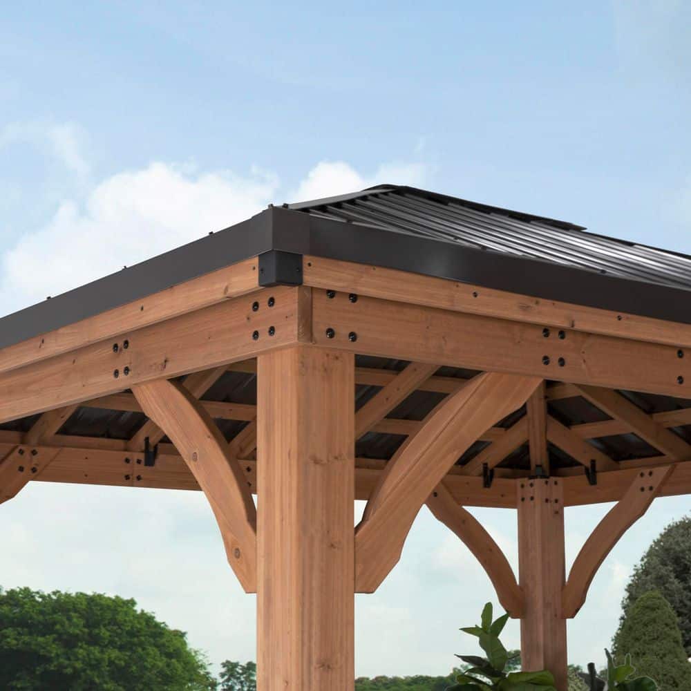 Barrington 10' x 10' Cedar Wood Gazebo with Galvanized Steel Roof