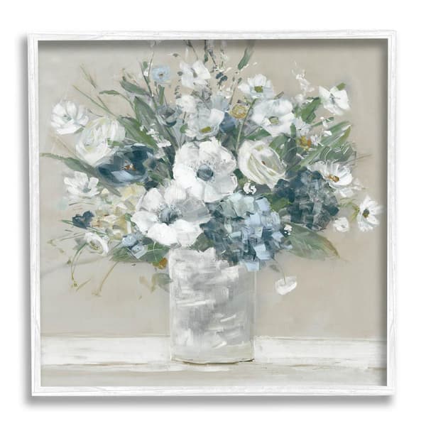 The Stupell Home Decor Collection Anemone Flower Arrangement Design by Sally Swatland Framed Nature Art Print 24 in. x 24 in.