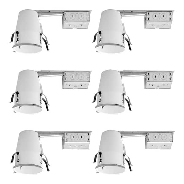 HALO H99 4 in. Steel Recessed Lighting Housing for Remodel Ceiling, No Insulation Contact, Air-Tite (6-Pack)