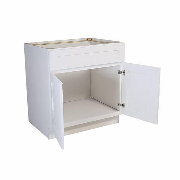 Design House Brookings Solid Wood Ready to Assemble Shaker 48 in. x 34.5 in. x 24 in. 2 Door Base Kitchen Cabinet Sink SB48 in White