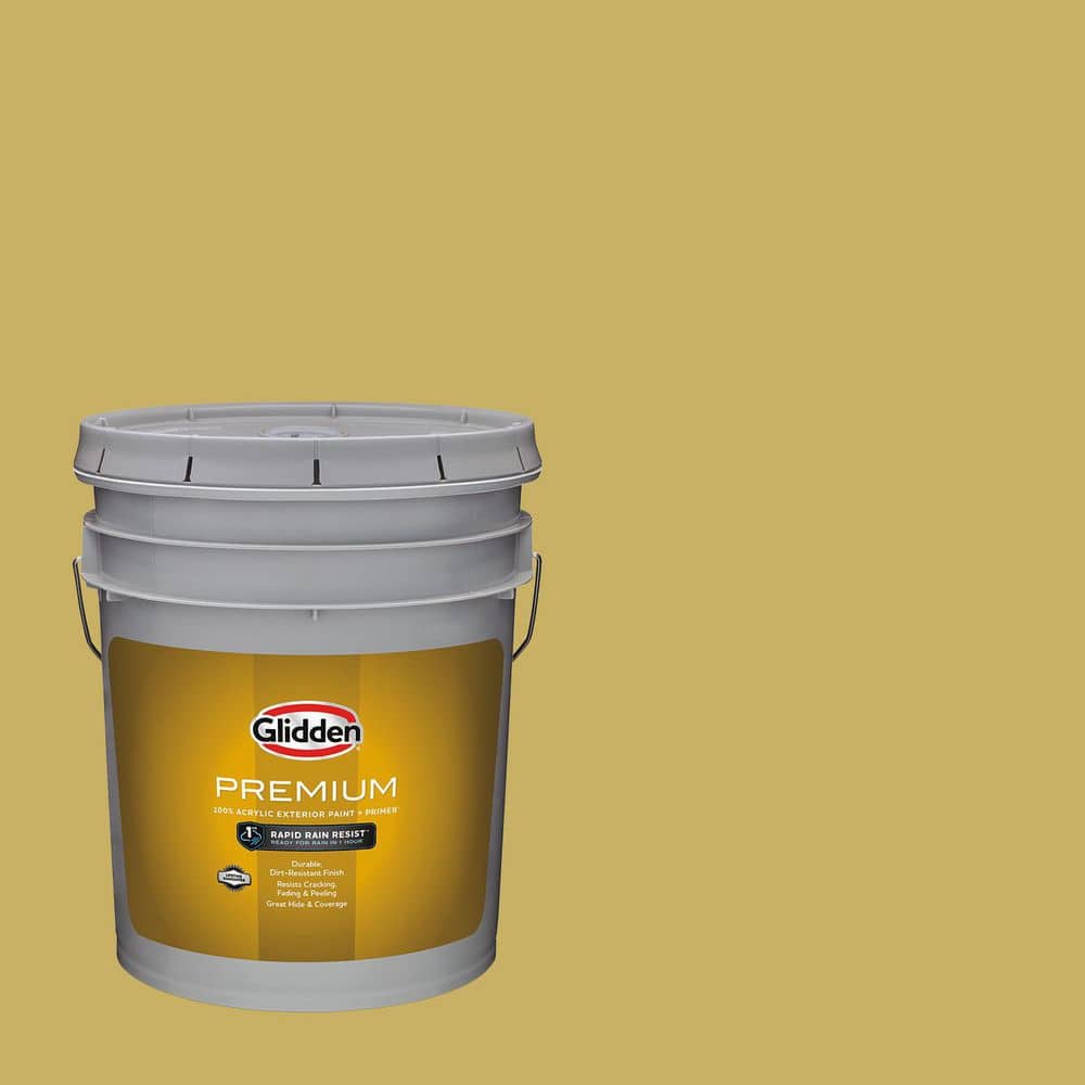 Glidden Premium 5 gal. PPG1109-5 Split Pea Soup Semi-Gloss Exterior ...